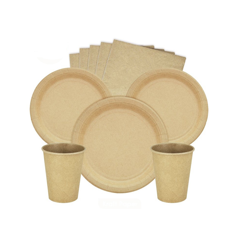 Kraft Paper Plate Set