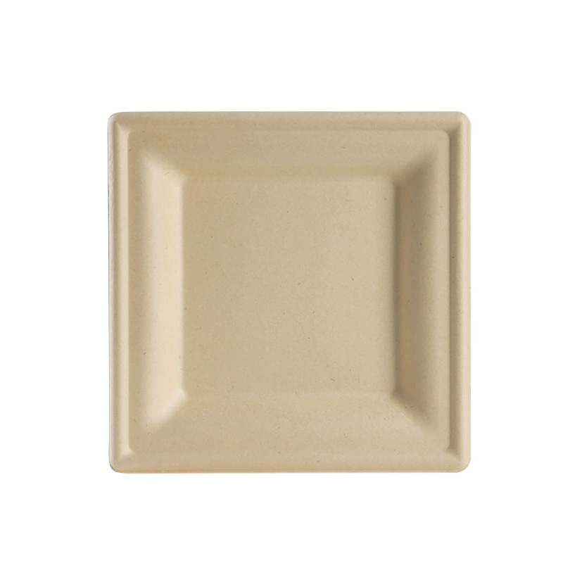 PFAS Free Biodegradable Compostable Sugarcane Square Plate