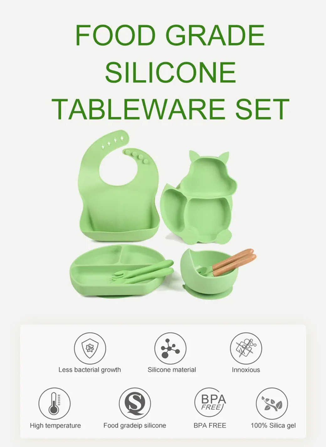 Baby Silicone Feeding Tableware Baby Silicone Feeding Tableware