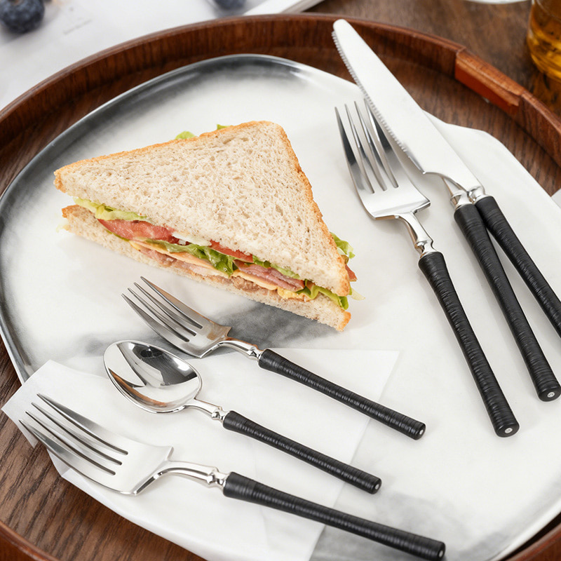 silver finish plastic utensils